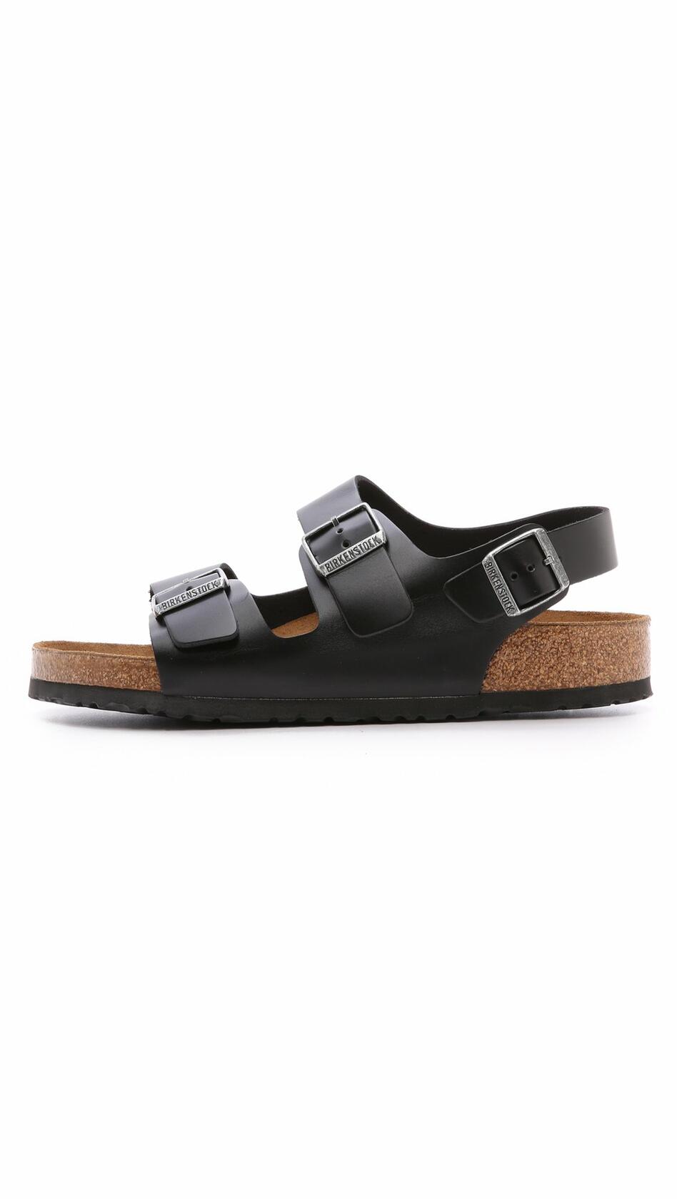 Birkenstock Unisex Milano SFB Flat, Black Amalfi Leather, 40 BR/7 M US