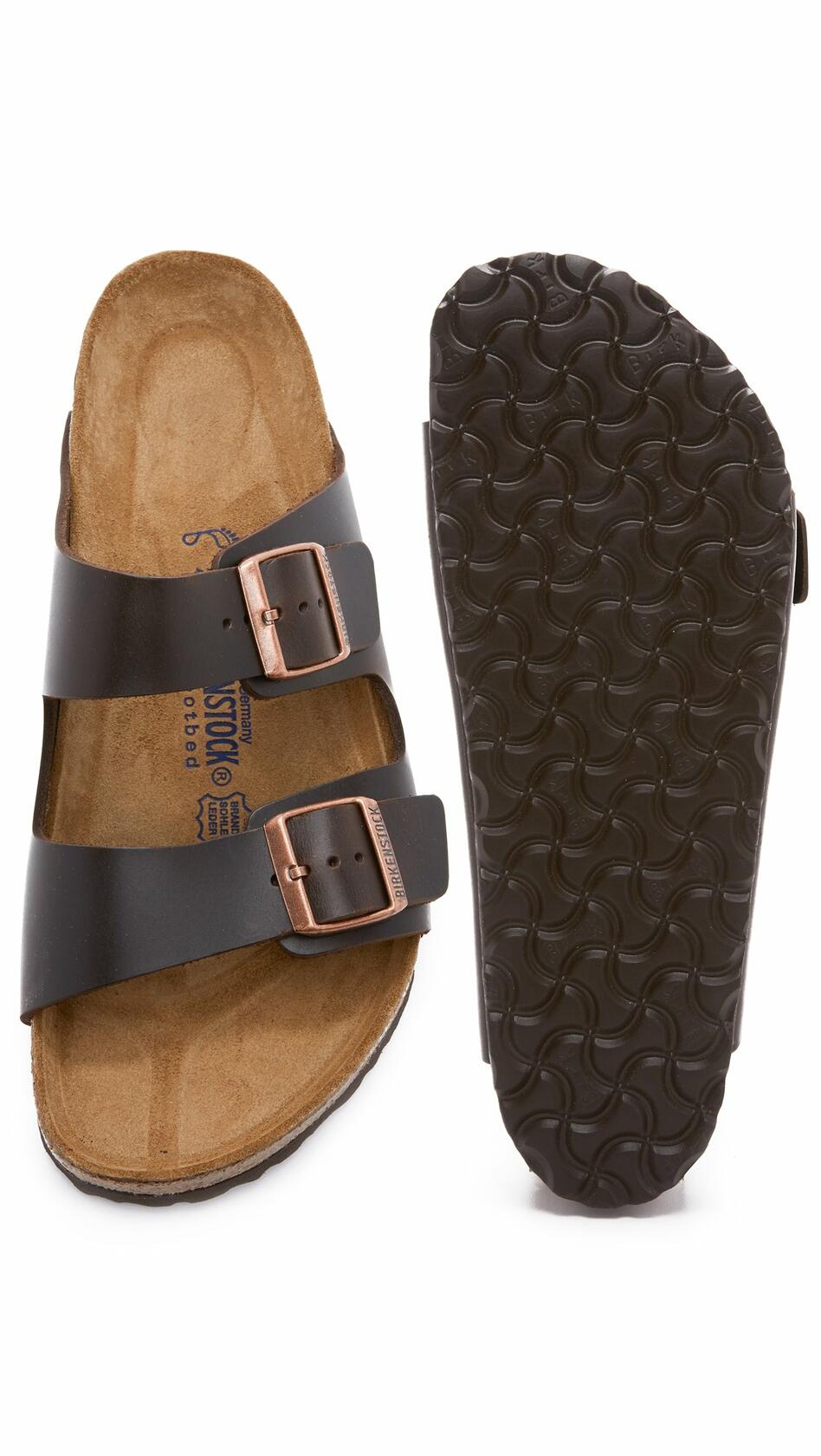 Birkenstock Unisex Arizona Soft Footbed Sandal, Brown Amalfi Leather, 40 M EU/9-9.5 B(M) US Women/7-7.5 B(M) US Men