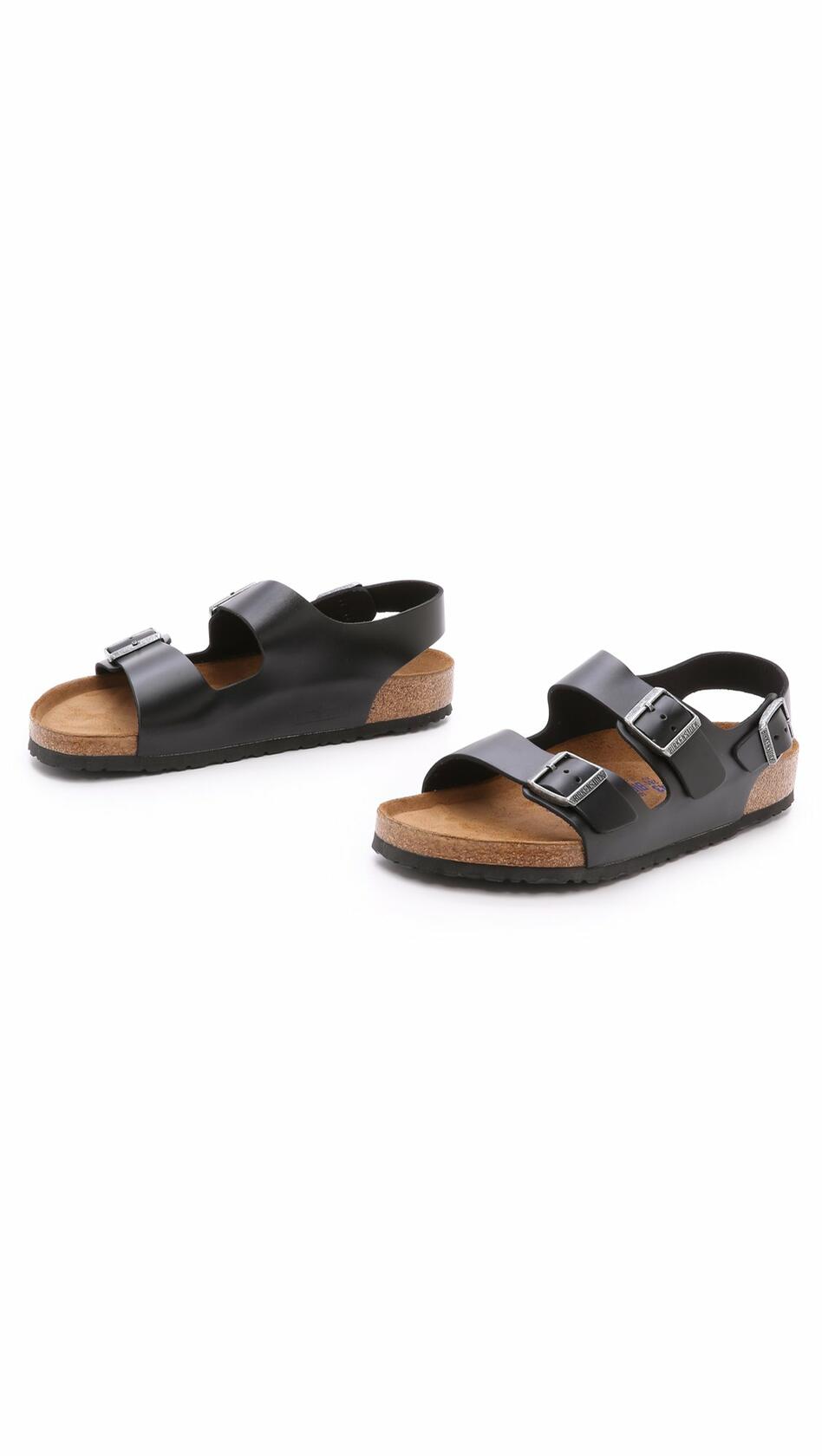 Birkenstock Unisex Milano SFB Flat, Black Amalfi Leather, 40 BR/7 M US