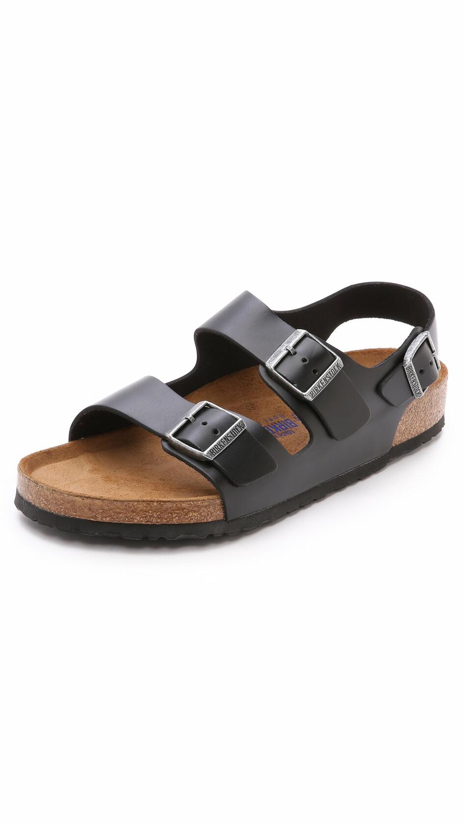 Birkenstock Unisex Milano SFB Flat, Black Amalfi Leather, 40 BR/7 M US