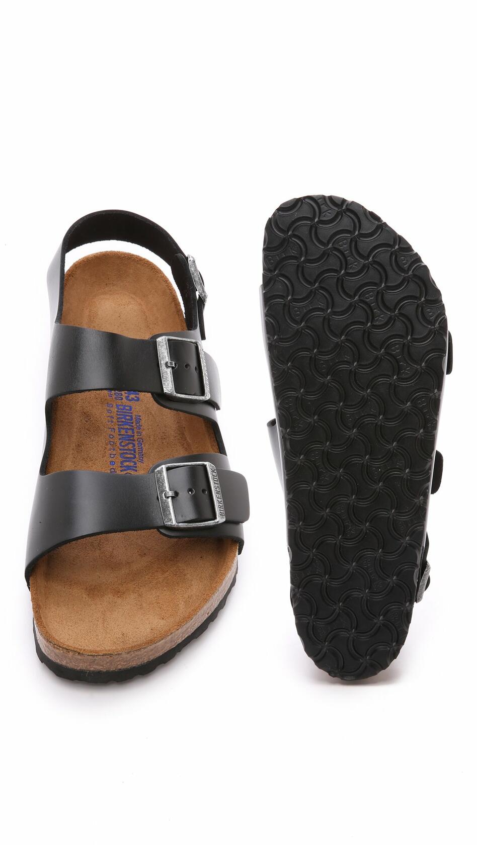 Birkenstock Unisex Milano SFB Flat, Black Amalfi Leather, 40 BR/7 M US