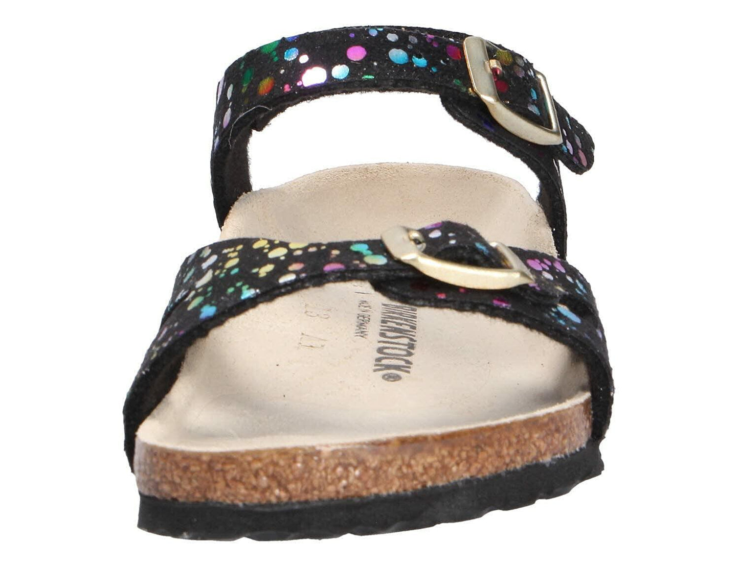 Birkenstock Girl's Sandal, Confetti Black Pop, 30 EU Étroit