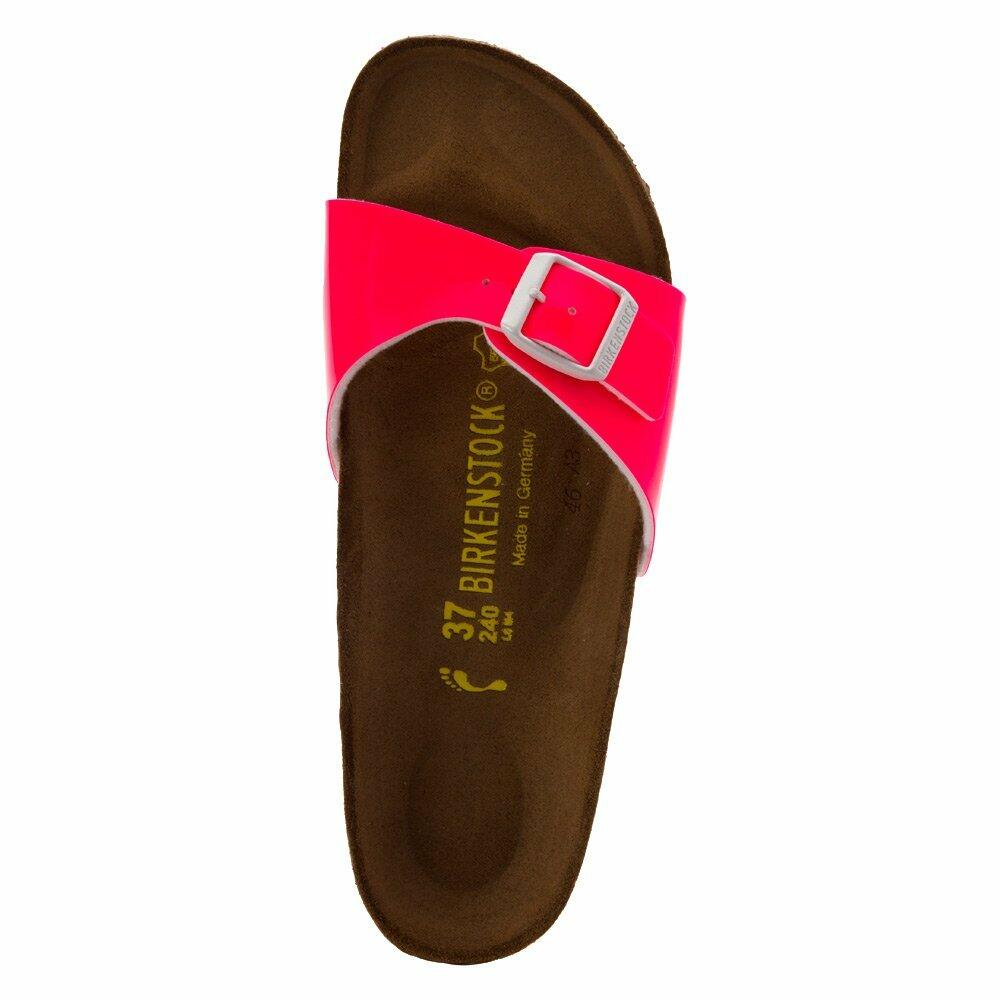 Birkenstock Women's Madrid Neon Pink Patent Birko-Flor 36 N