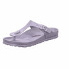 Birkenstock Gizeh Eva Flip Flops Women Black Flip Flops Shoes, Silver Metallic Silver, 3.5 UK
