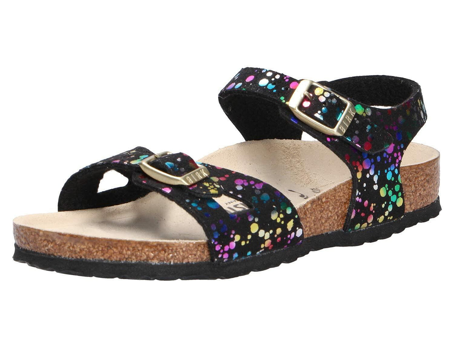 Birkenstock Girl's Sandal, Confetti Black Pop, 30 EU Étroit