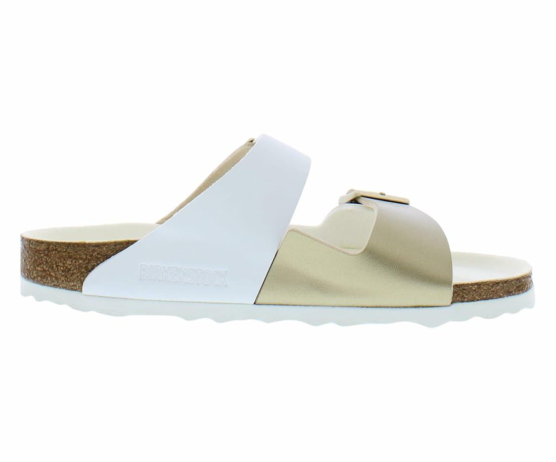 Birkenstock Women's Arizona Split Birko-Flor White/Gold 40 N
