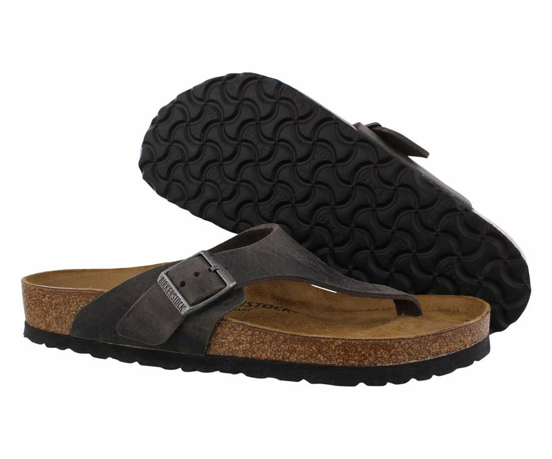 Birkenstock Men's Como Sandals, Camberra Iron, Black, Tan, 12 Medium US