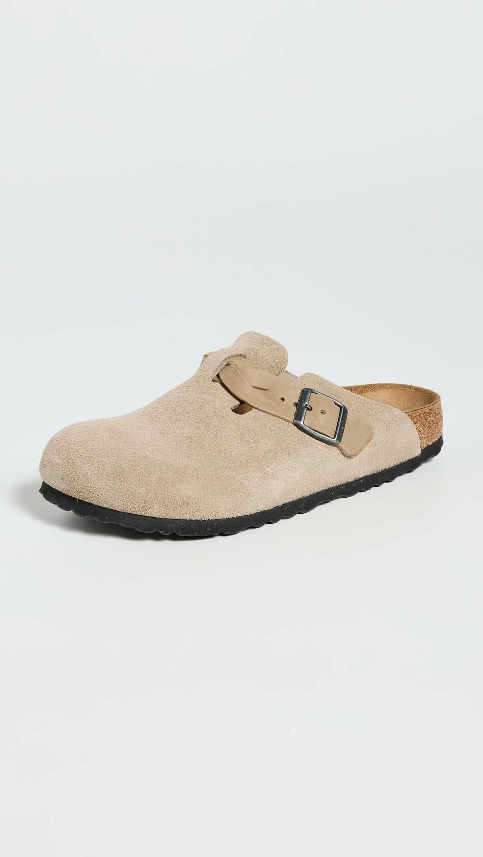 Birkenstock Women's Boston Braid Clogs, Taupe, 8-8.5 Medium US