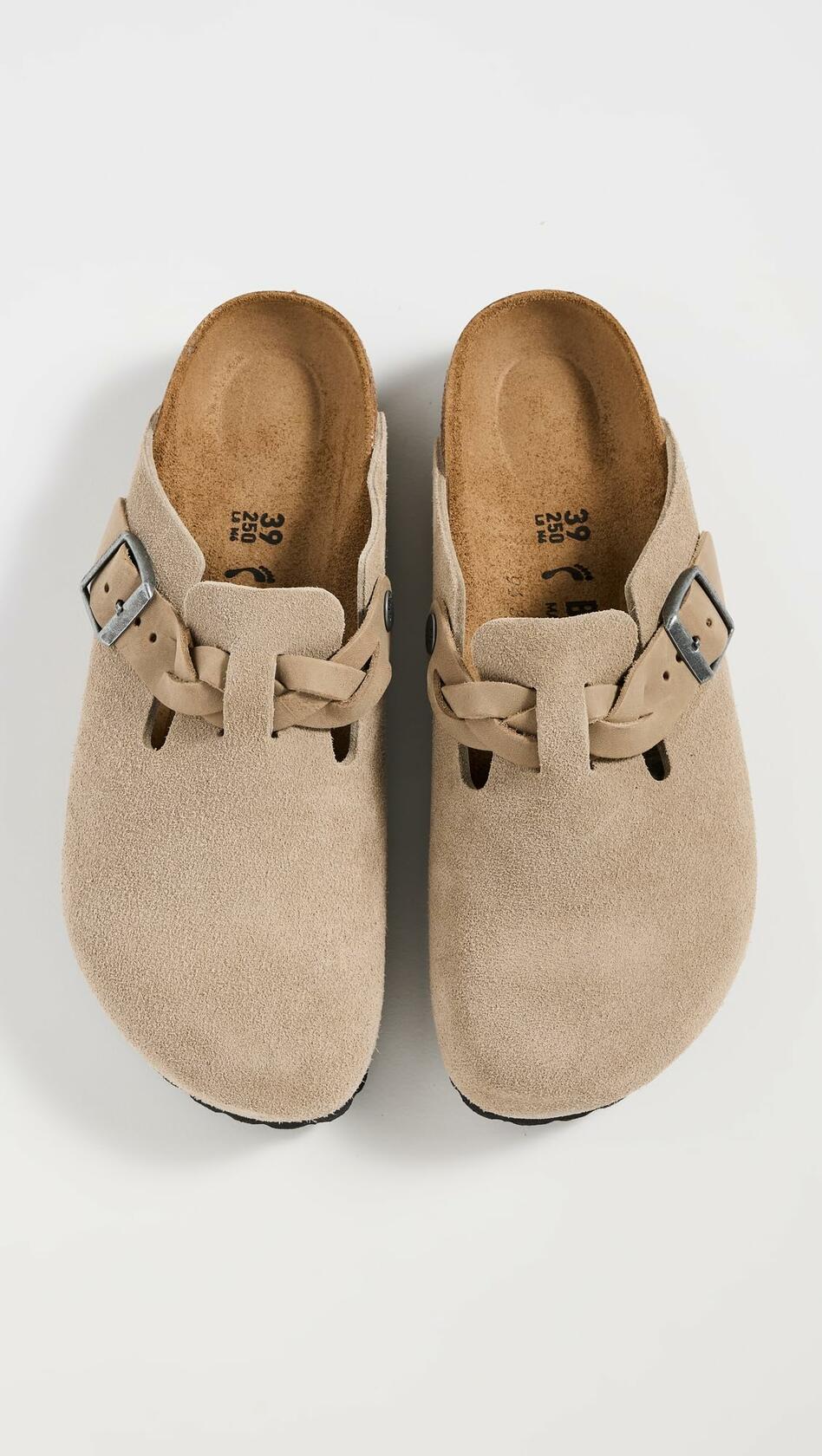 Birkenstock Women's Boston Braid Clogs, Taupe, 8-8.5 Medium US