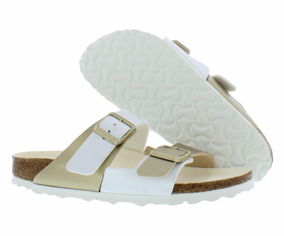 Birkenstock Women's Arizona Split Birko-Flor White/Gold 40 N