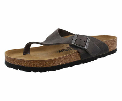 Birkenstock Men's Como Sandals, Camberra Iron, Black, Tan, 12 Medium US