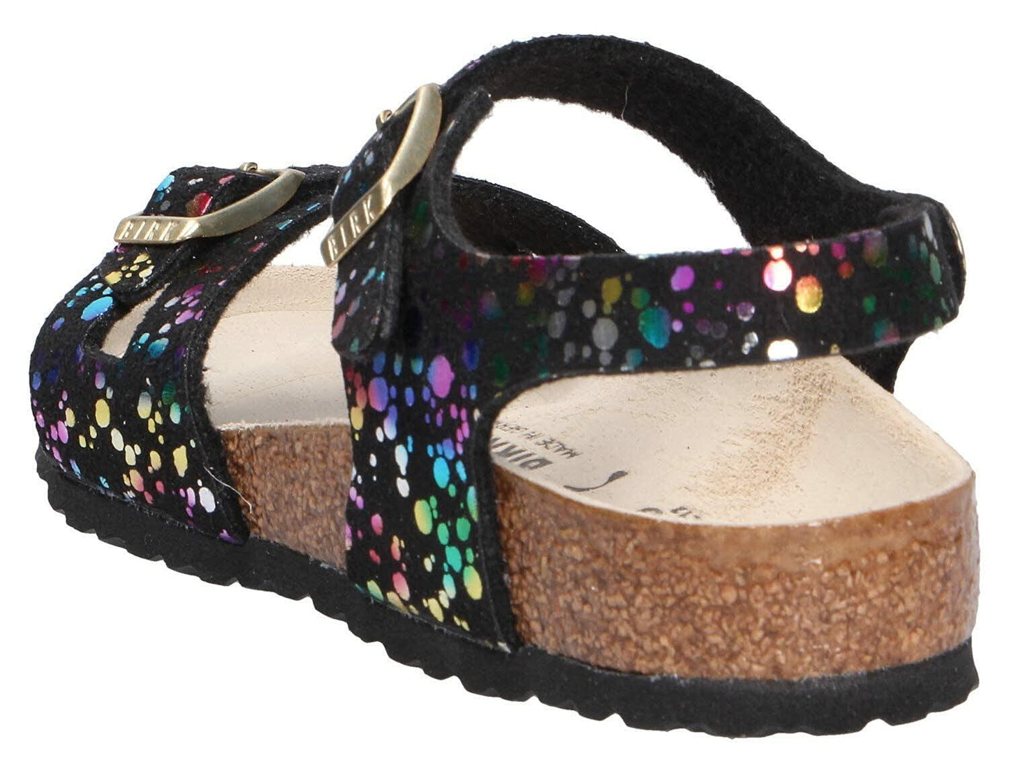 Birkenstock Girl's Sandal, Confetti Black Pop, 30 EU Étroit