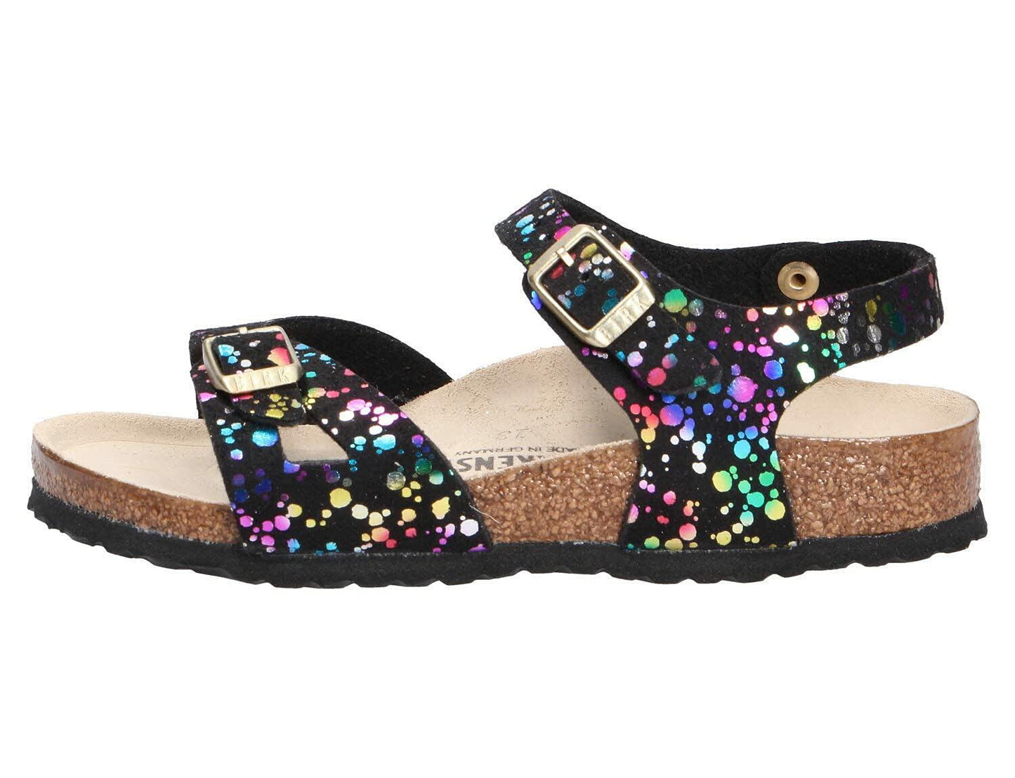 Birkenstock Girl's Sandal, Confetti Black Pop, 30 EU Étroit