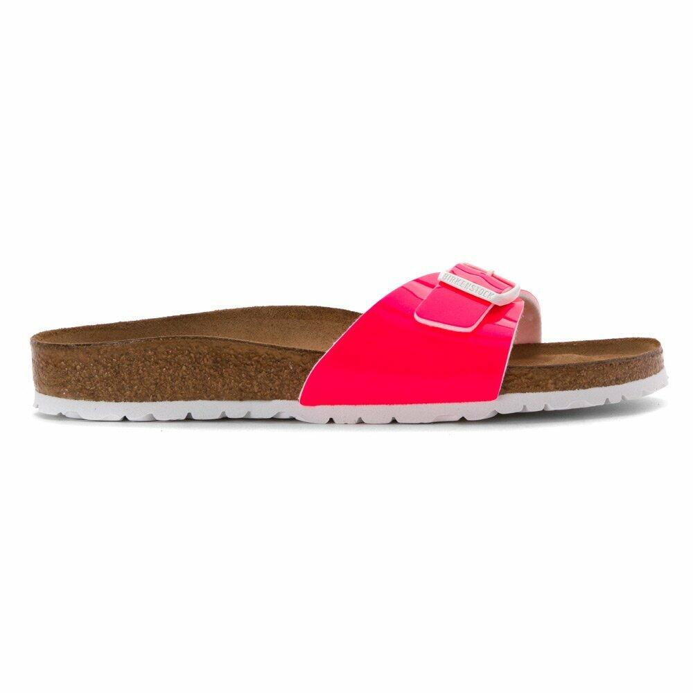 Birkenstock Women's Madrid Neon Pink Patent Birko-Flor 36 N
