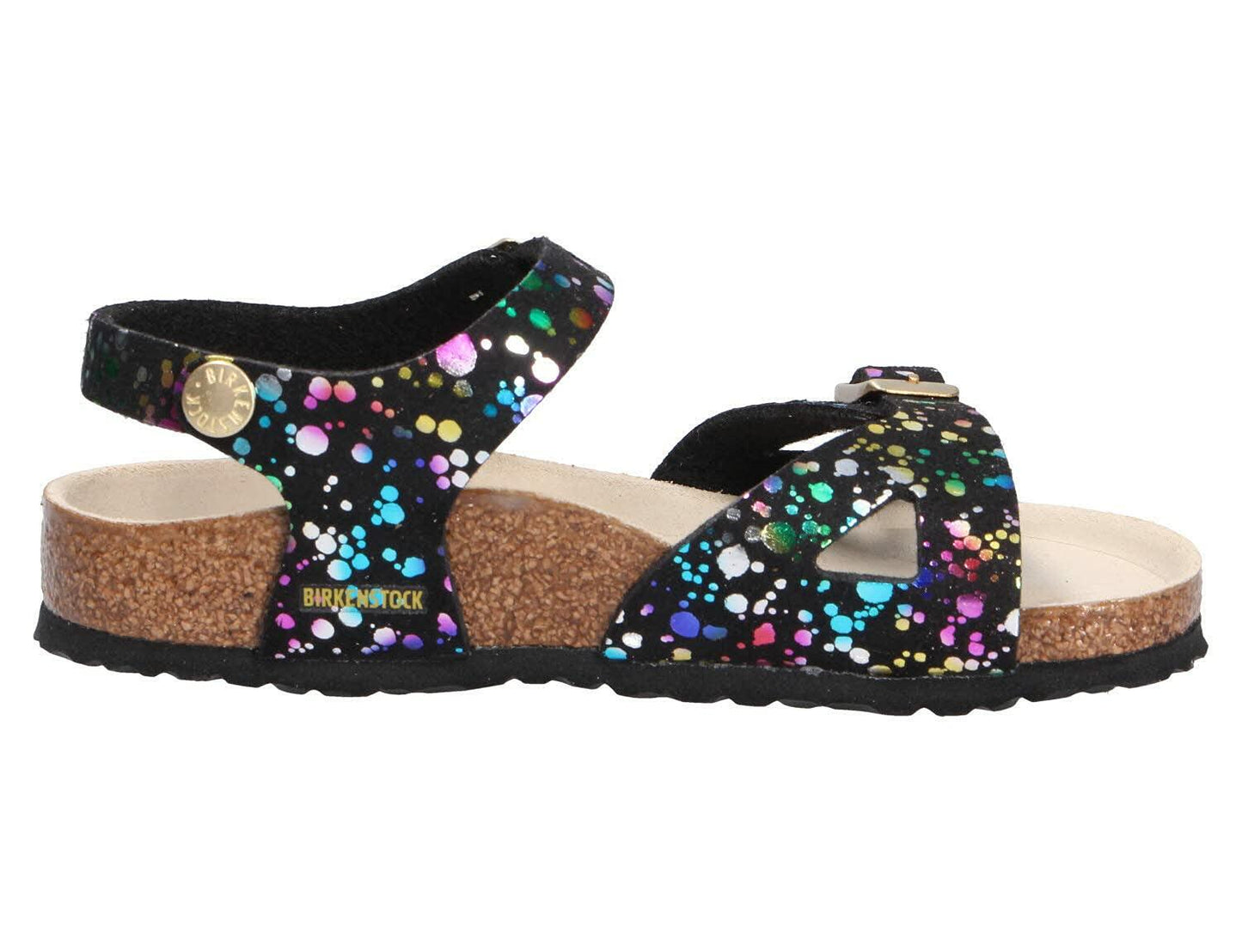 Birkenstock Girl's Sandal, Confetti Black Pop, 30 EU Étroit