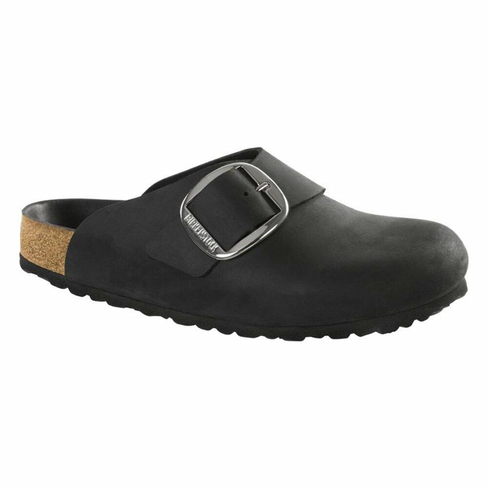 Birkenstock Women's Basel Big Buckle Black Oiled Leather 39 N