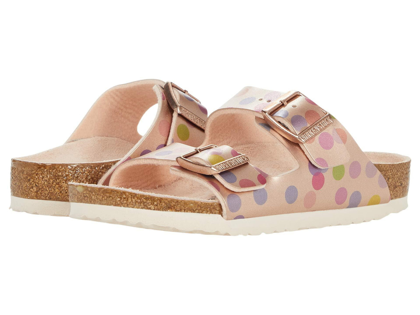 Birkenstock Girl's Arizona (Toddler/Little Kid/Big Kid) Metallic Copper Dots Birko-Flor EU 32 (US 1-1.5 Little Kid) Narrow