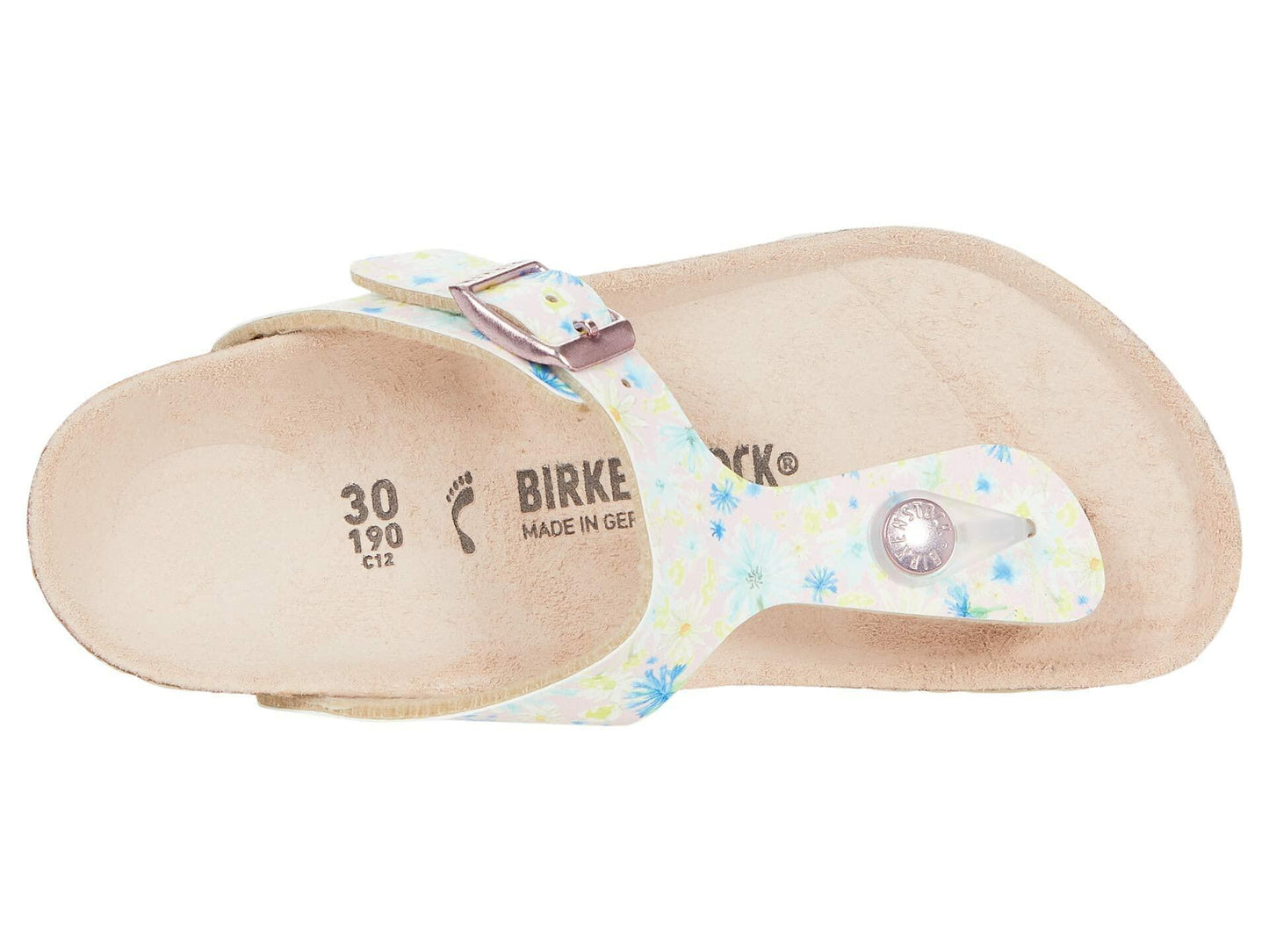 Birkenstock Girl's Gizeh Vegan (Little Kid/Big Kid) Summer Floral Light Rose Birko-Flor EU 32 (US 1-1.5 Little Kid) Narrow
