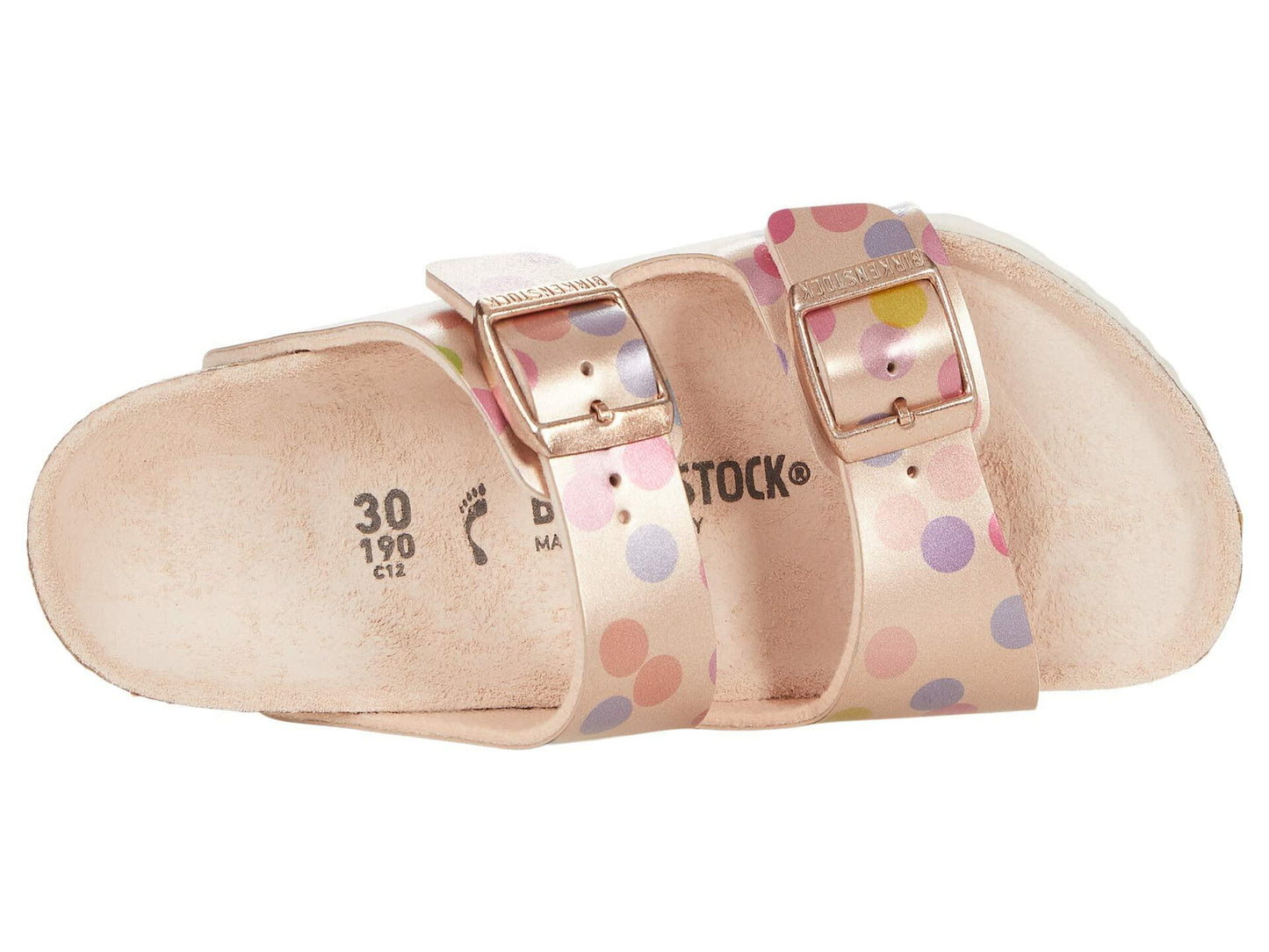 Birkenstock Girl's Arizona (Toddler/Little Kid/Big Kid) Metallic Copper Dots Birko-Flor EU 32 (US 1-1.5 Little Kid) Narrow