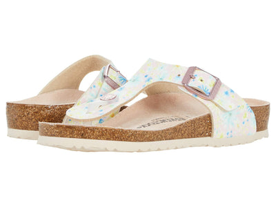 Birkenstock Girl's Gizeh Vegan (Little Kid/Big Kid) Summer Floral Light Rose Birko-Flor EU 32 (US 1-1.5 Little Kid) Narrow
