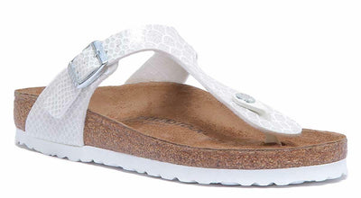 Birkenstock Womens Gizeh Magic Snake White Regular Fit Sandals Size 7