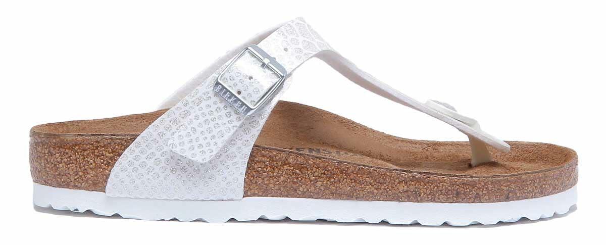 Birkenstock Womens Gizeh Magic Snake White Regular Fit Sandals Size 7