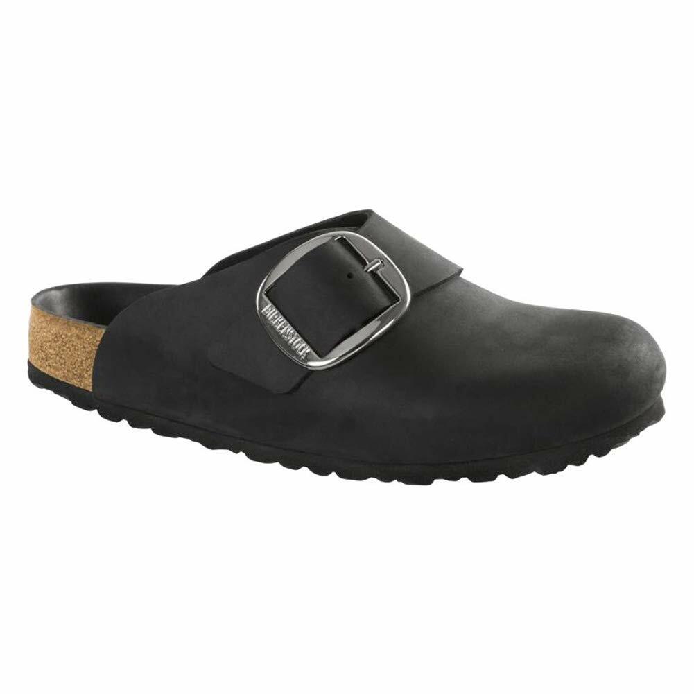 Birkenstock Women's Basel Big Buckle Black Oiled Leather 39 N