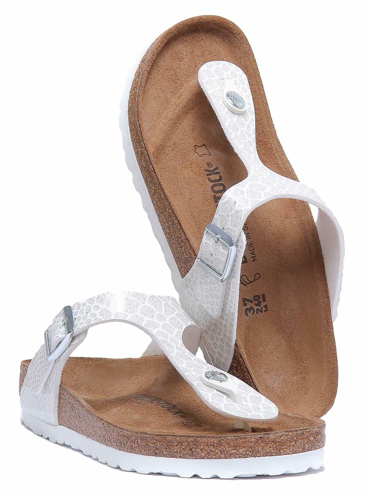 Birkenstock Womens Gizeh Magic Snake White Regular Fit Sandals Size 7