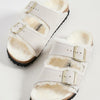 Birkenstock Women's Arizona Shearling Sandals, Antique White/Antique White, 5-5.5 Medium US