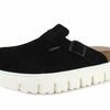 Birkenstock Womens Boston Chunky Platform Clog, Black Suede, Size 39 N EU (8-8.5 N US Women)