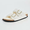Birkenstock Women's Arizona Shearling Sandals, Antique White/Antique White, 5-5.5 Medium US