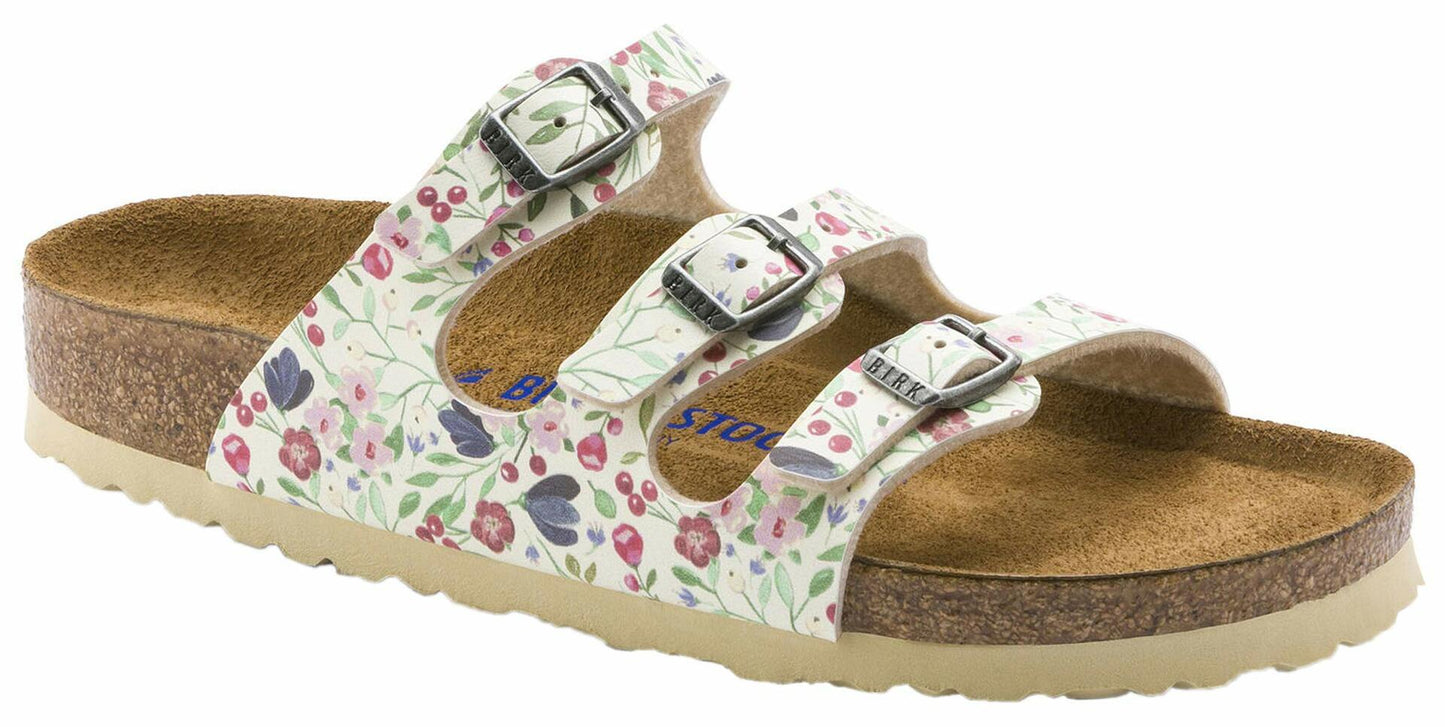 Birkenstock Womens Florida Soft Footbed Sandals, Meadow Flowers Beige, Size 36 EU (5-5.5 M US Women)