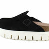 Birkenstock Womens Boston Chunky Platform Clog, Black Suede, Size 39 N EU (8-8.5 N US Women)