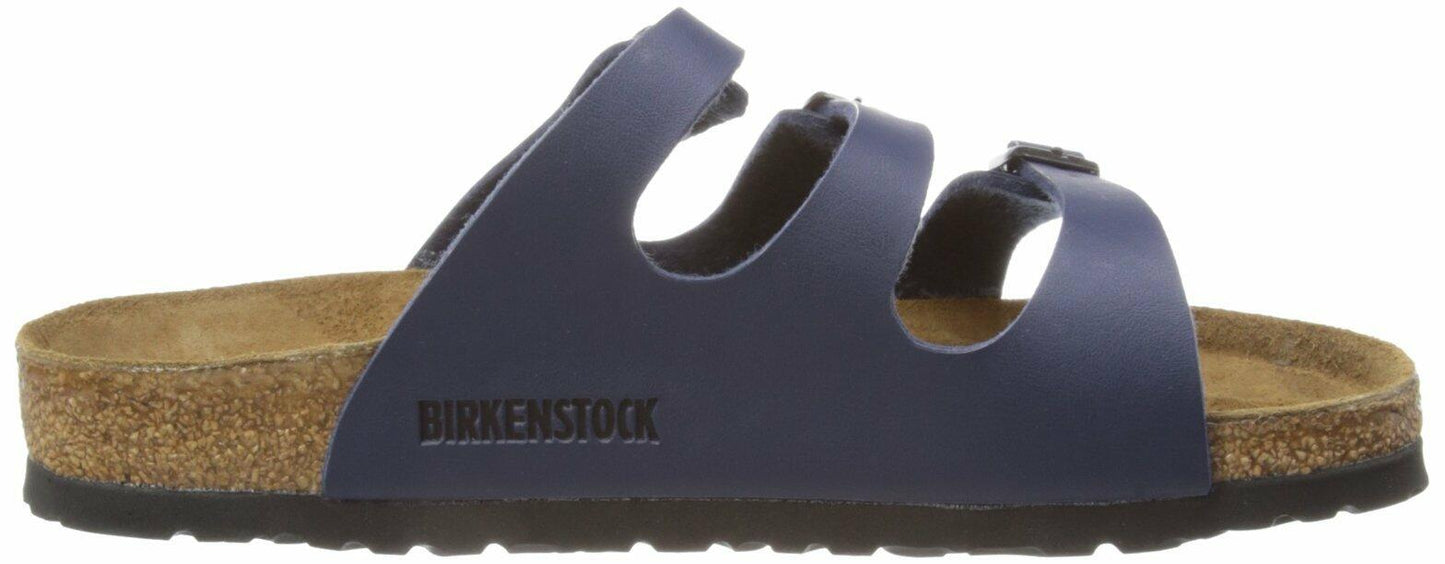 Birkenstock Women's Florida Soft Footbed Birko-Flor Blue Sandals - L6 M4 37,0