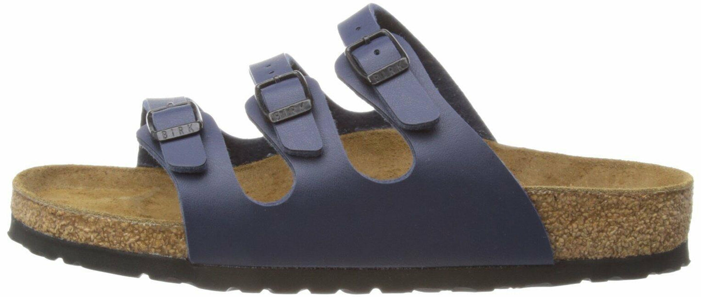 Birkenstock Women's Florida Soft Footbed Birko-Flor Blue Sandals - L6 M4 37,0