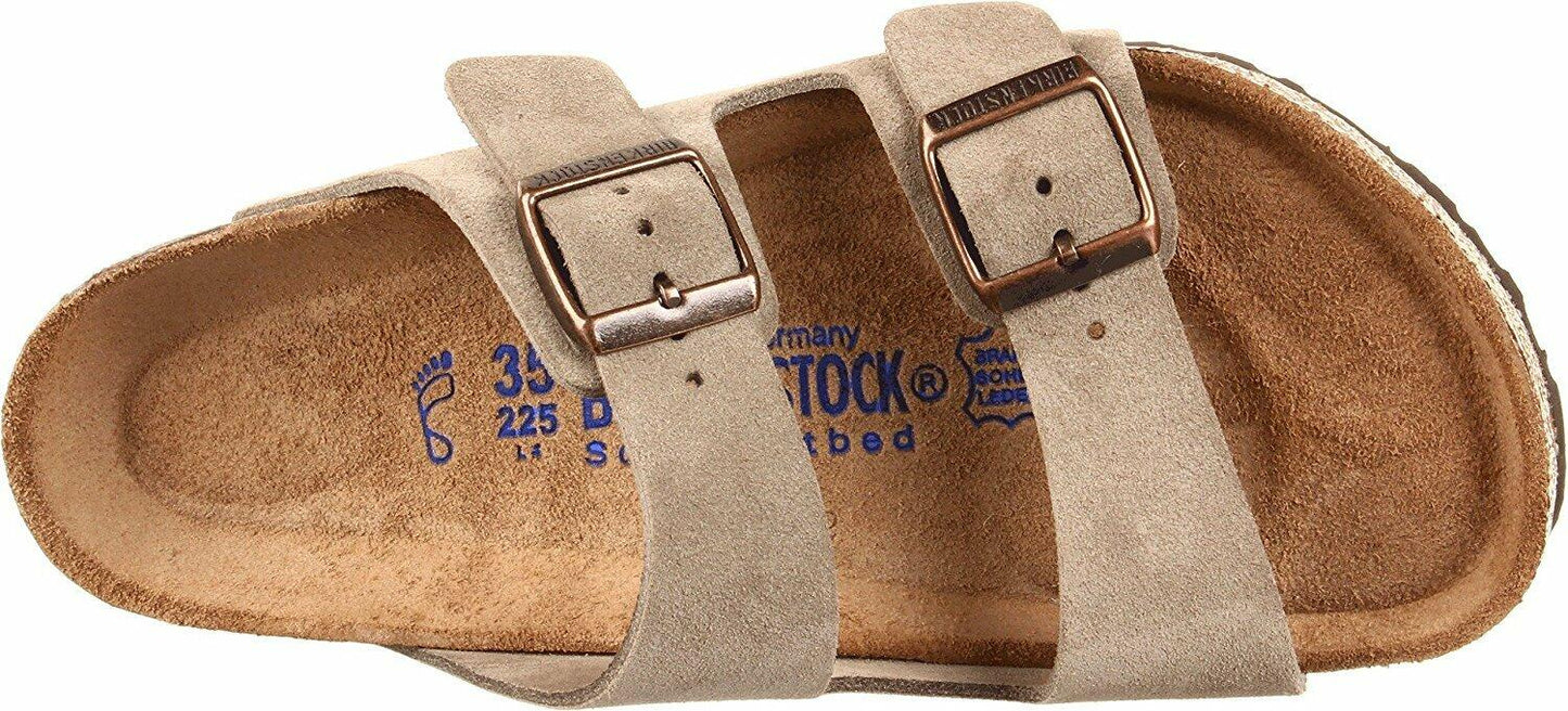 BIRKENSTOCK Arizona Soft Footbed Suede Narrow Sandal - Women's Taupe Suede, 39.0