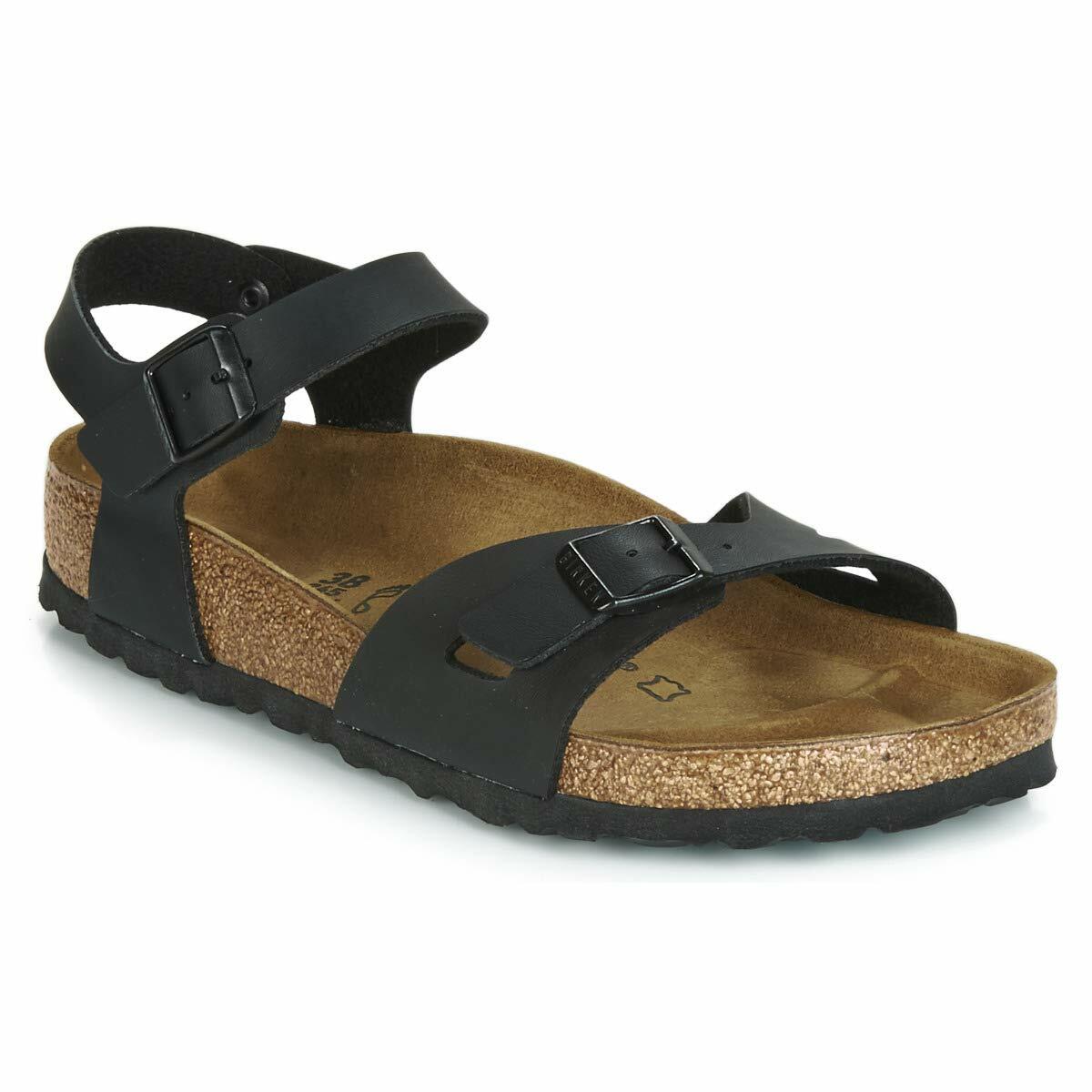 Birkenstock Original Rio Birko Flor Regular Width, Black 37 M EU