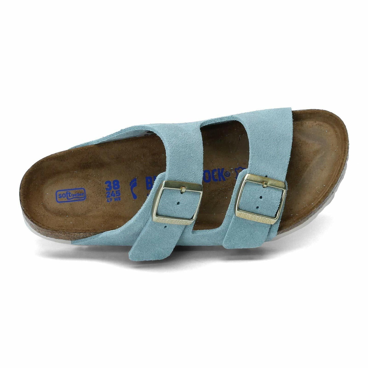 Birkenstock Women's Arizona Soft Footbed Light Blue Suede EU Size: 39 - US Size: 8/8.5 Regular