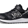 New Balance Kids Fresh Foam 650 V1 Bungee Lace with Top Strap Running Shoe, Black/Metallic Silver/White, 8 M Toddler (1-4 Years)