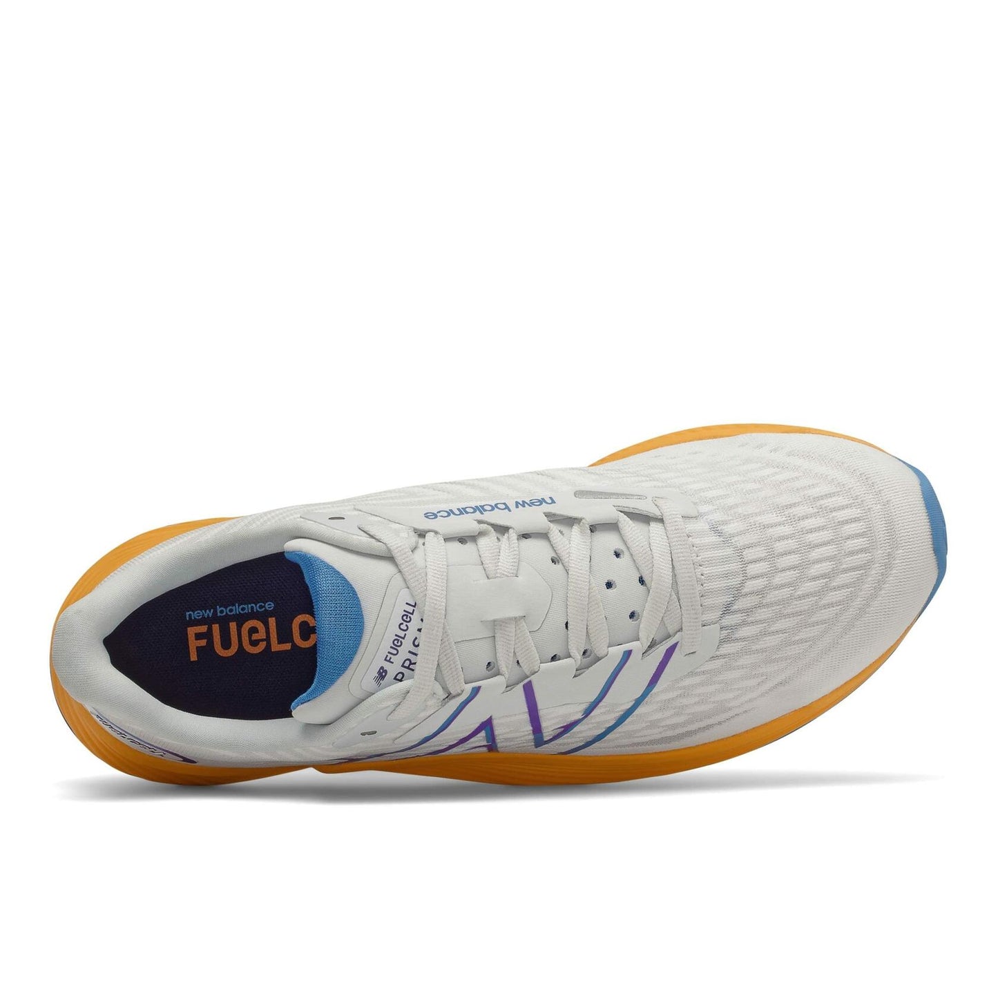 New Balance Men's FuelCell PrismV2 Running Shoe, White/Impulse, 13 Wide