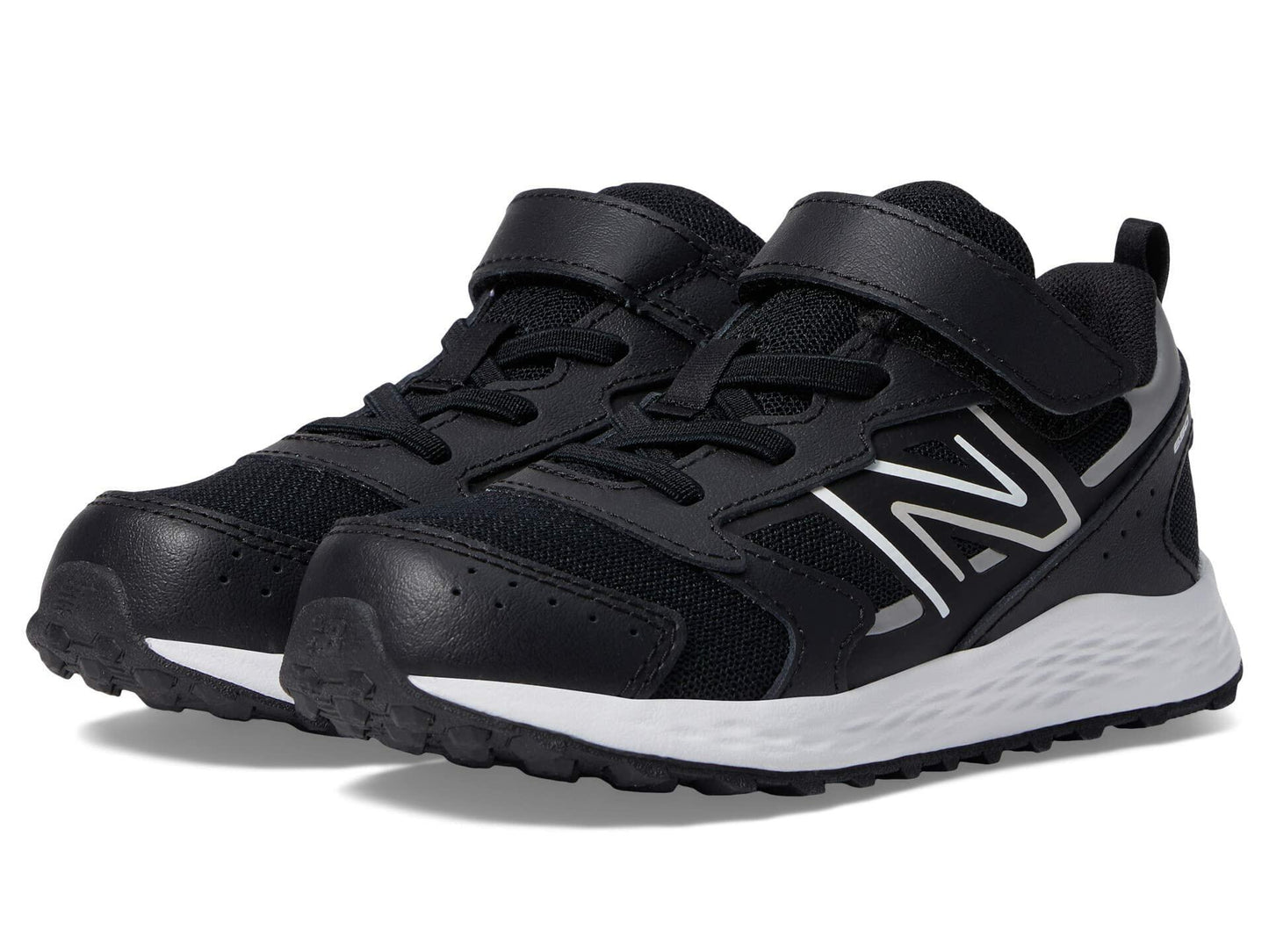 New Balance Kids Fresh Foam 650 V1 Bungee Lace with Top Strap Running Shoe, Black/Metallic Silver/White, 8 M Toddler (1-4 Years)