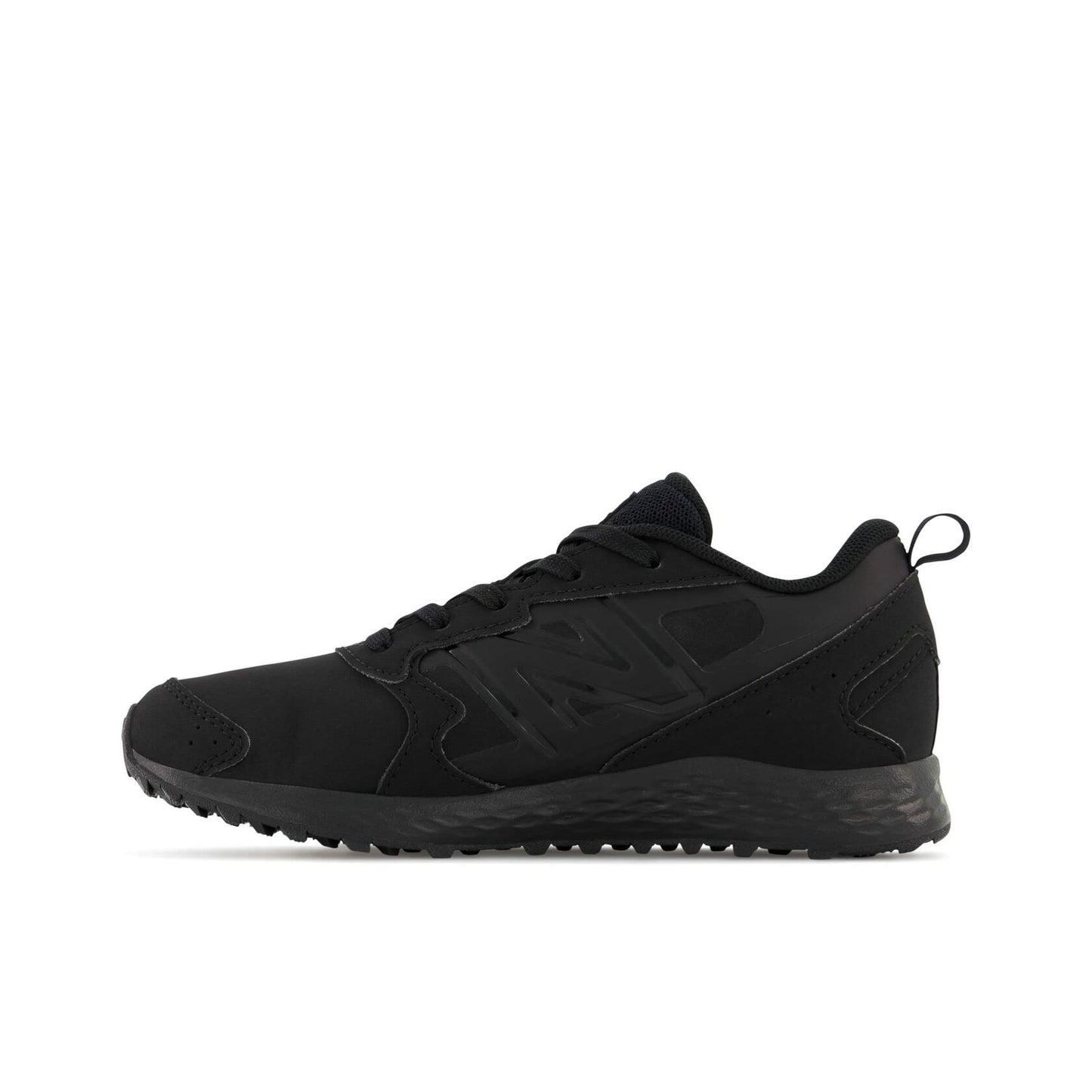 New Balance® Fresh Foam 650v1 Shoes for Kids – Synthetic Upper – Textile Lining and Insole – Lace-Up Closure Black/Black 6 Big Kid XW