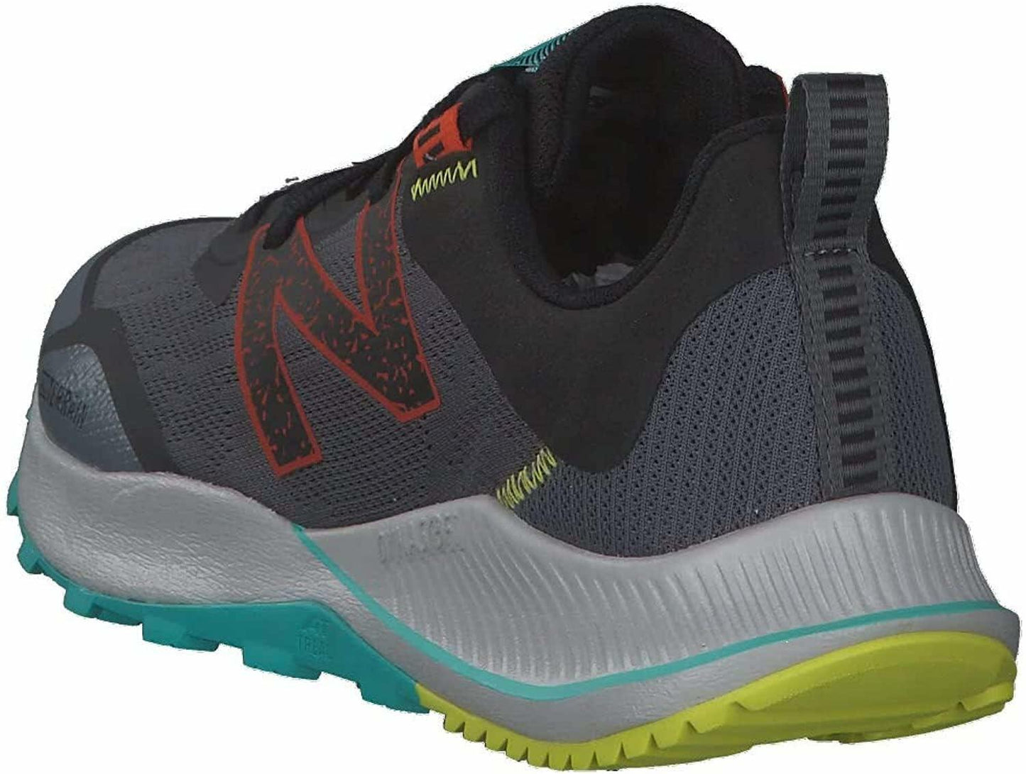 New Balance Men's Dynasoft Nitrel V4 Trail Running Shoe, Lead/Sulphur Yellow, 9.5