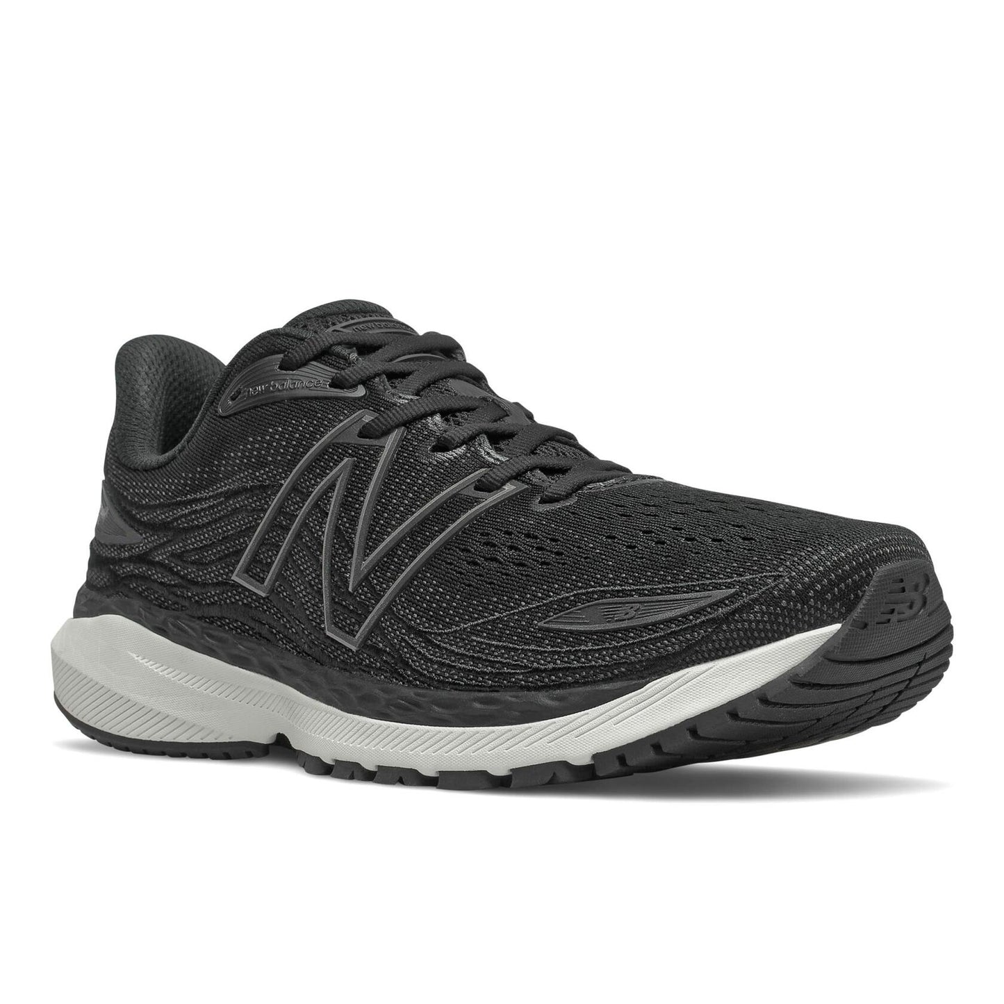 New Balance Men's Fresh Foam X 860 V12 Running Shoe, Black/White, 16 W