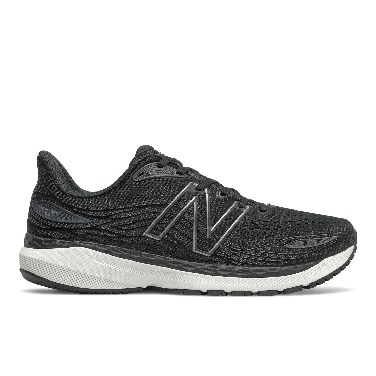 New Balance Men's Fresh Foam X 860 V12 Running Shoe, Black/White, 16 W