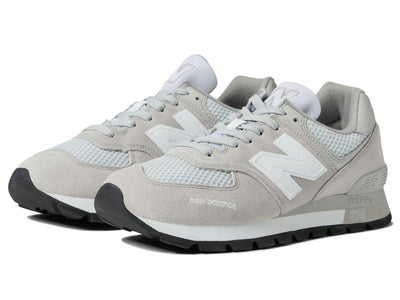 New Balance Classics 574D Rugged Sneakers for Men - Low Top Silhouette and Breathable Textile Lining Rain Cloud/White 11 D - Medium