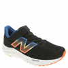 New Balance Fresh Foam Arishi V4 Bungee Lace with Top Strap Running Shoe, Black/Blue Agate/Blaze Orange, 2 Wide US Unisex Little_Kid