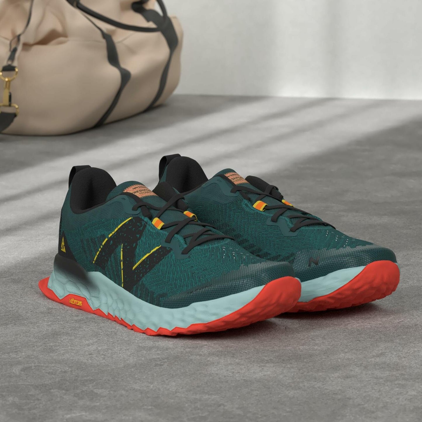 New Balance Men's Hierro V6 Trail Running Shoe, Size: 14 Width: 2E Color: Mountain Teal/Blaze