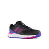 New Balance Kid's 680 V6 Lace-up Running Shoe, Black/Magenta Pop/Aura, 4 Wide Big Kid