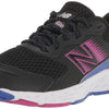 New Balance Kid's 680 V6 Lace-up Running Shoe, Black/Magenta Pop/Aura, 4 Wide Big Kid
